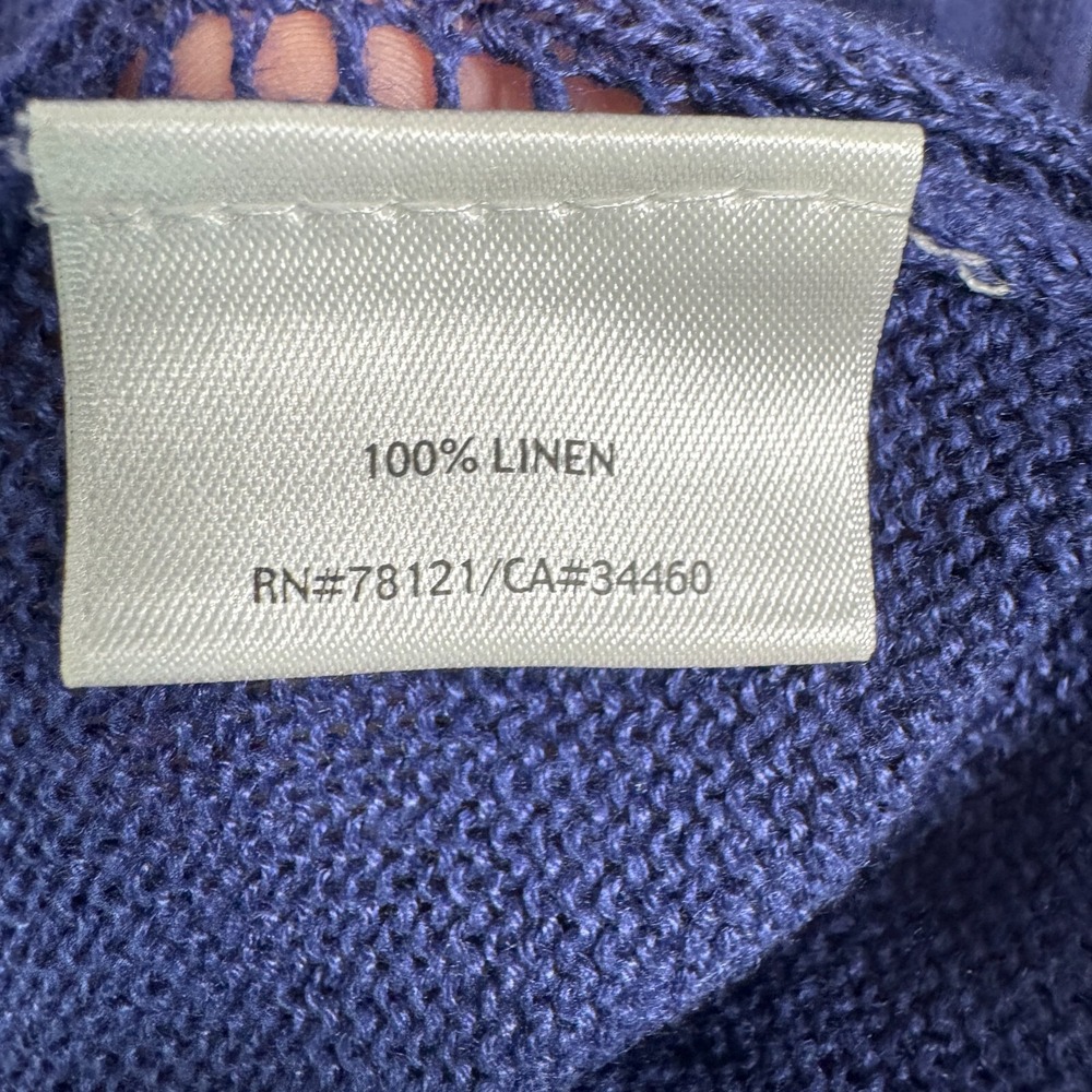 Eileen Fisher Linen Sweater‎ Size Small Purple Popover Breathable Beach Coastal - Picture 5 of 7